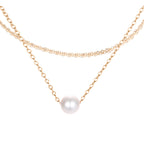 Gold Circular Double Layered Pendant Necklace