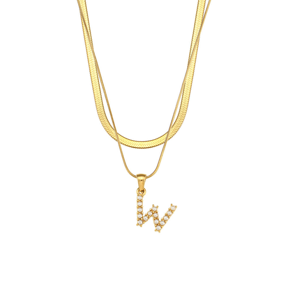 Fiona Layered Gold Initial Letter Necklace