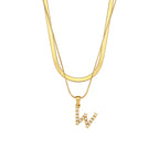 Fiona Layered Gold Initial Letter Necklace