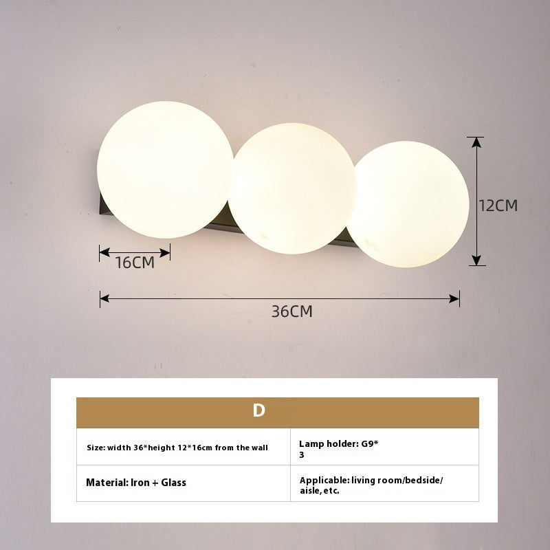 Modern Minimalist Glass Wall Bedroom Bedside Lamp