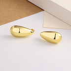 Fashion Jewelry Water Drop Glossy 16k Real Gold Plating Simple And Elegant Earrings