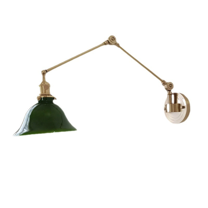 Japanese Glass Retro Long Brush Holder Rocker Telescopic Folding Wall Lamp