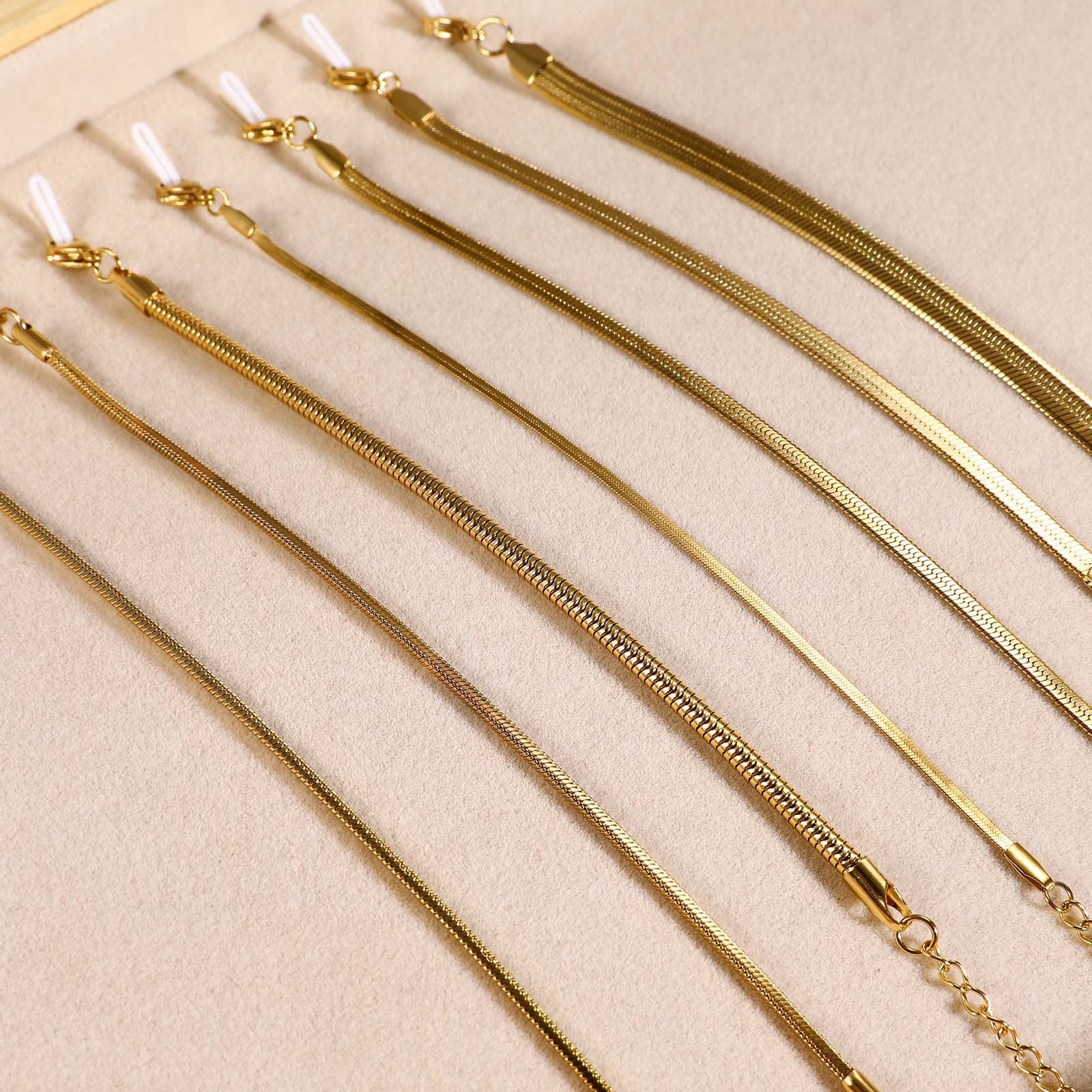 Stainless Steel Bracelet 18K Gold Women's Blade Chain