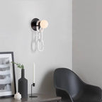 Simple Glass Ball Bedroom Bedside Lamp Creative Chain Wall Lamp