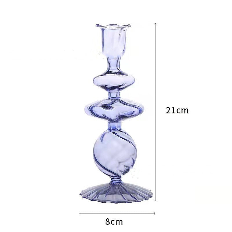 Hand Blown Glass Candle Holder Home Vase Ornament