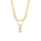 Fiona Layered Gold Initial Letter Necklace