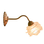 Retro Simple Copper Bedroom Glass Wall Lamp