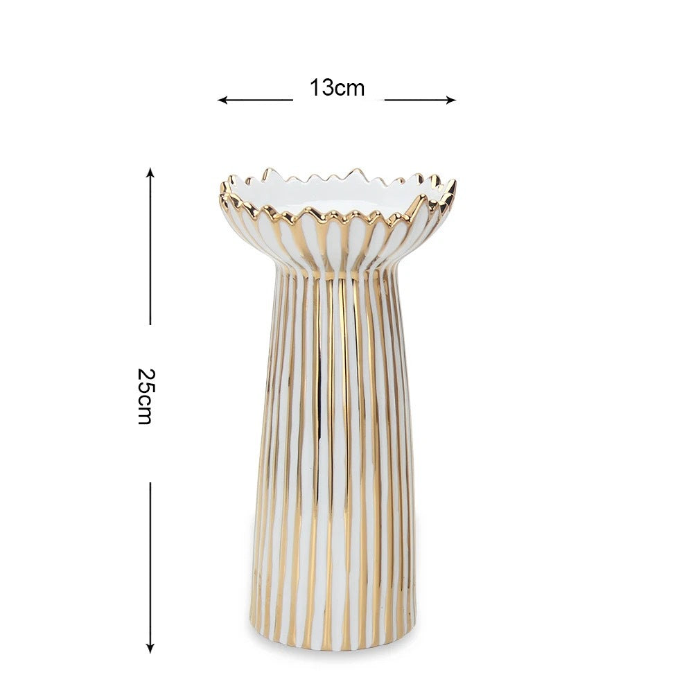 Modern Light Luxury Electroplating Candle Holder Ceramic Crafts Ornaments