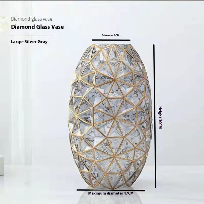 Creative Diamond Star Gold-painted Glass Vase