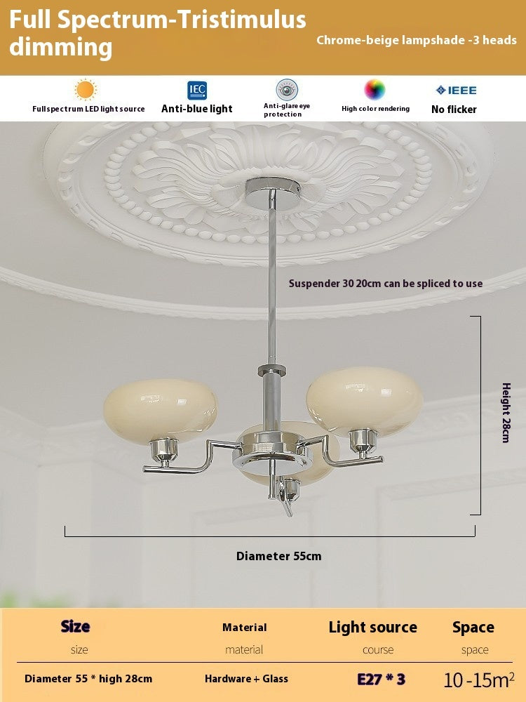 Living Room Chandelier Retro Cream Bedroom Dining Room Lamps