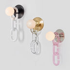 Simple Glass Ball Bedroom Bedside Lamp Creative Chain Wall Lamp