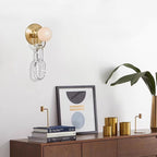 Simple Glass Ball Bedroom Bedside Lamp Creative Chain Wall Lamp