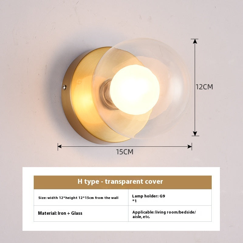 Modern Minimalist Glass Wall Bedroom Bedside Lamp