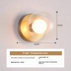 Modern Minimalist Glass Wall Bedroom Bedside Lamp