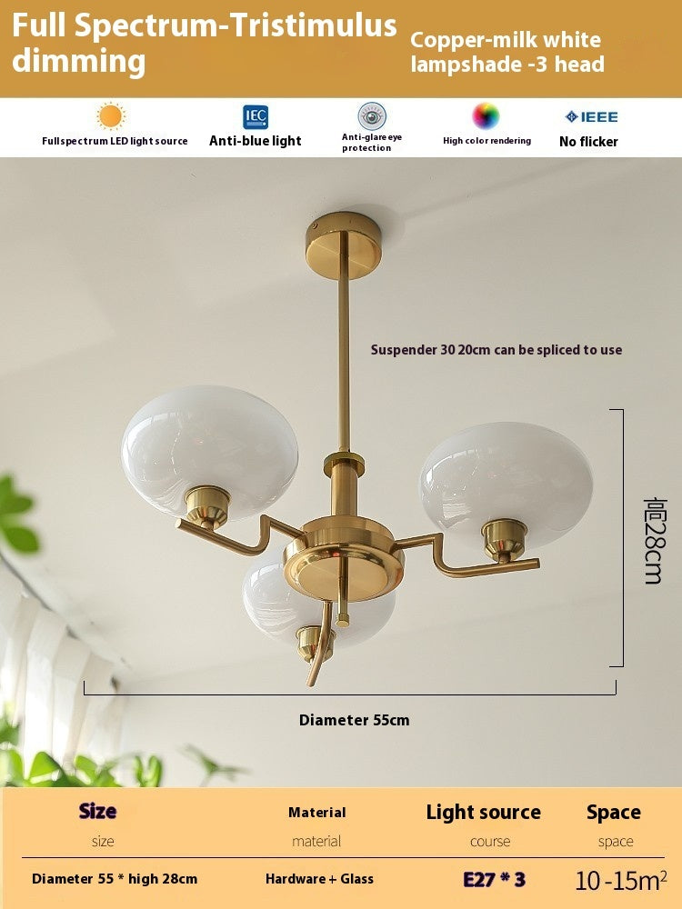 Living Room Chandelier Retro Cream Bedroom Dining Room Lamps