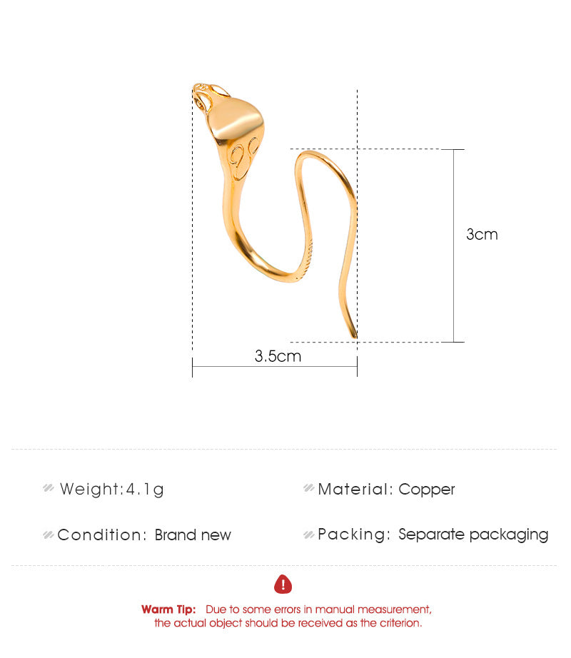 Exaggerated Metal Copper Plated Earring Single Statement