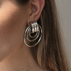 Earring Jewelry Gold Multi-layer Metal Irregular Earrings