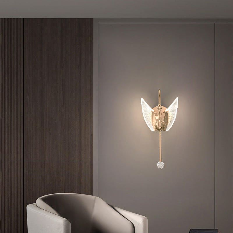 Modern Minimalist Swan Bedroom Bedside Wall Lamp