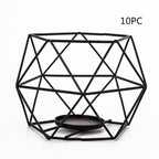Pentagon Christmas Wrought Iron Geometric Electroplating Candle Holder
