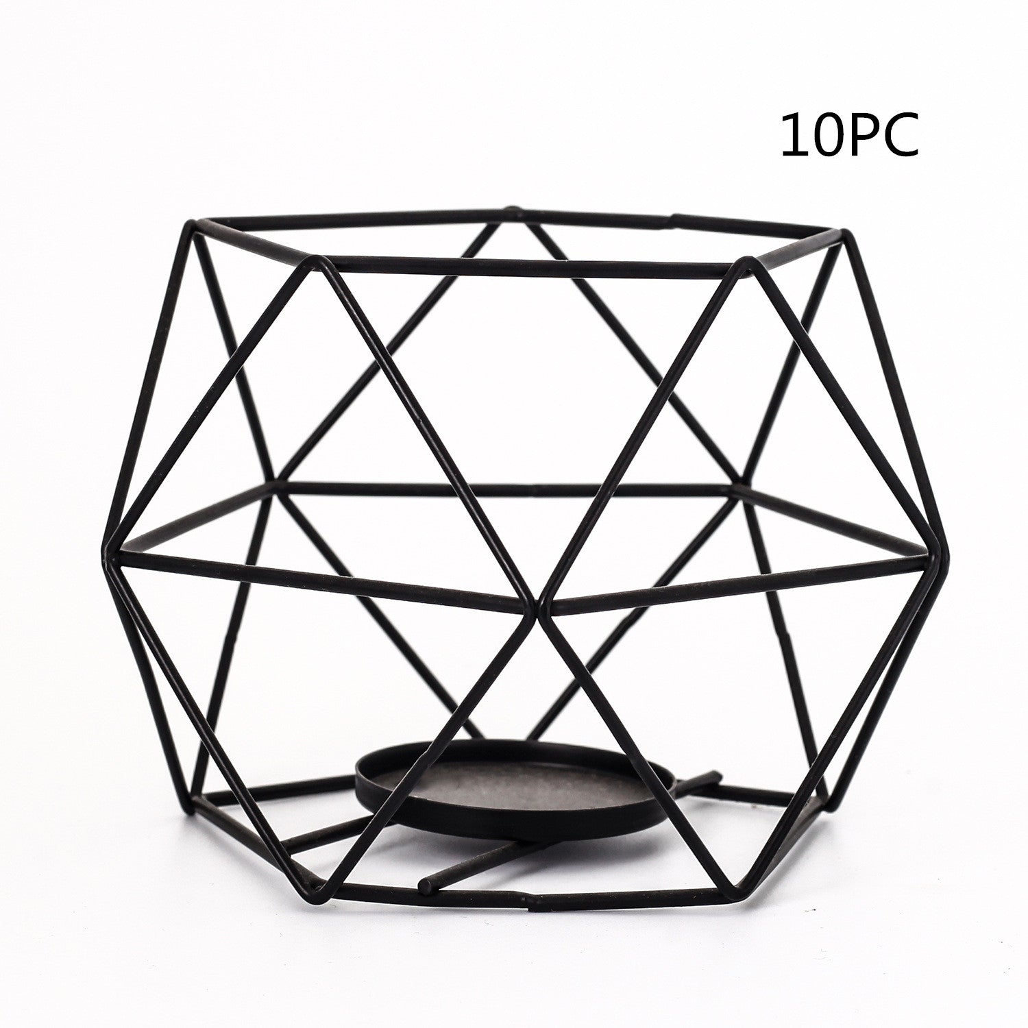 Pentagon Christmas Wrought Iron Geometric Electroplating Candle Holder