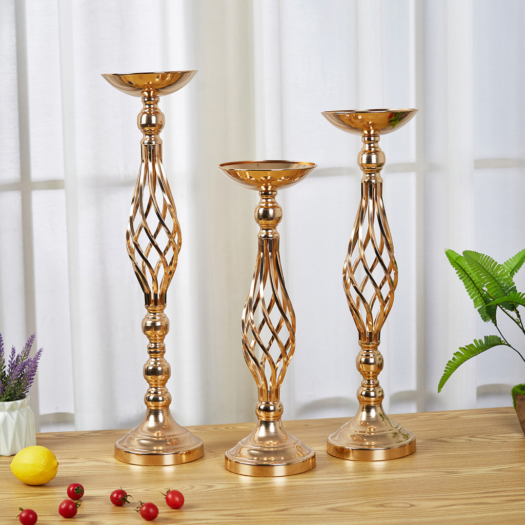 Table Candlestick Gold Iron Vase