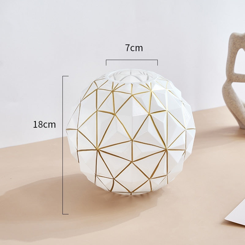 Creative Diamond Star Gold-painted Glass Vase