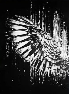 Black And Gold Angel Fine Wing Canvas Painting Wall Art Poster