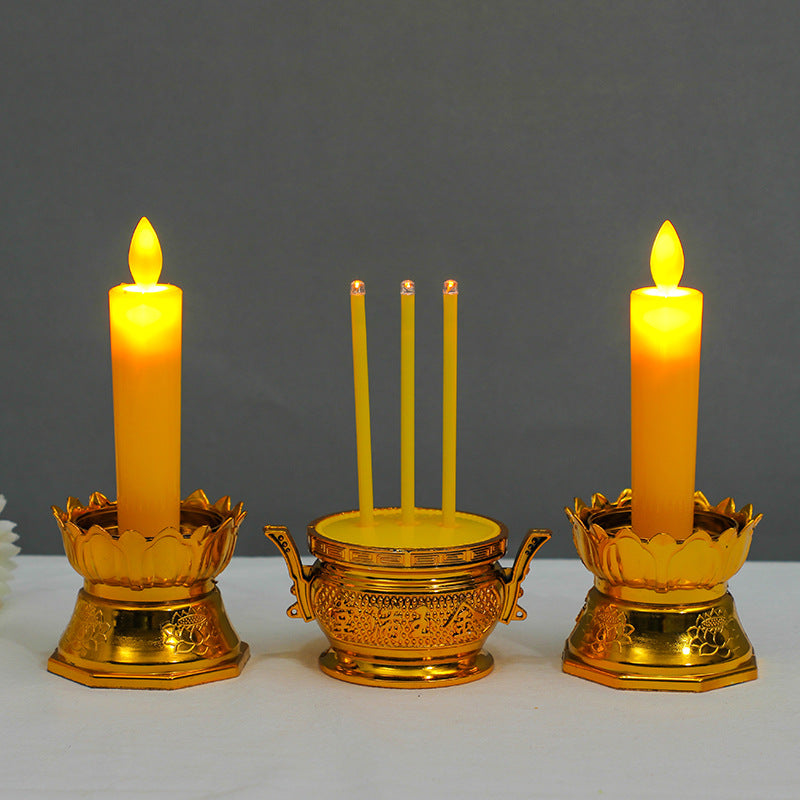 Simulation Long Brush Holder Candle Light Go To The Grave To Worship Buddha