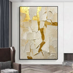 Unique Gift Wedding Decoration Hand Painted Abstract Gold Foil Oil Painting On Canvas Wall Art Picture For Living Room Bedroom