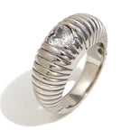 Stainless Steel 18K Gold Plating Bread Love Beating Pattern Signet Ring