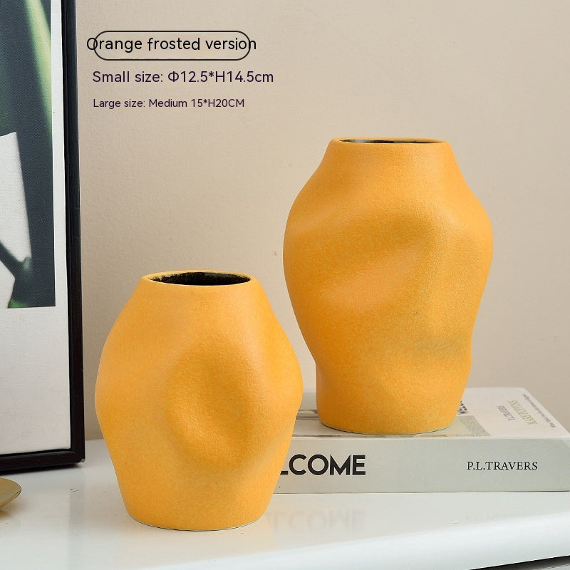 Gold Simple Ceramic Vase Home Flower Arrangement Ornaments
