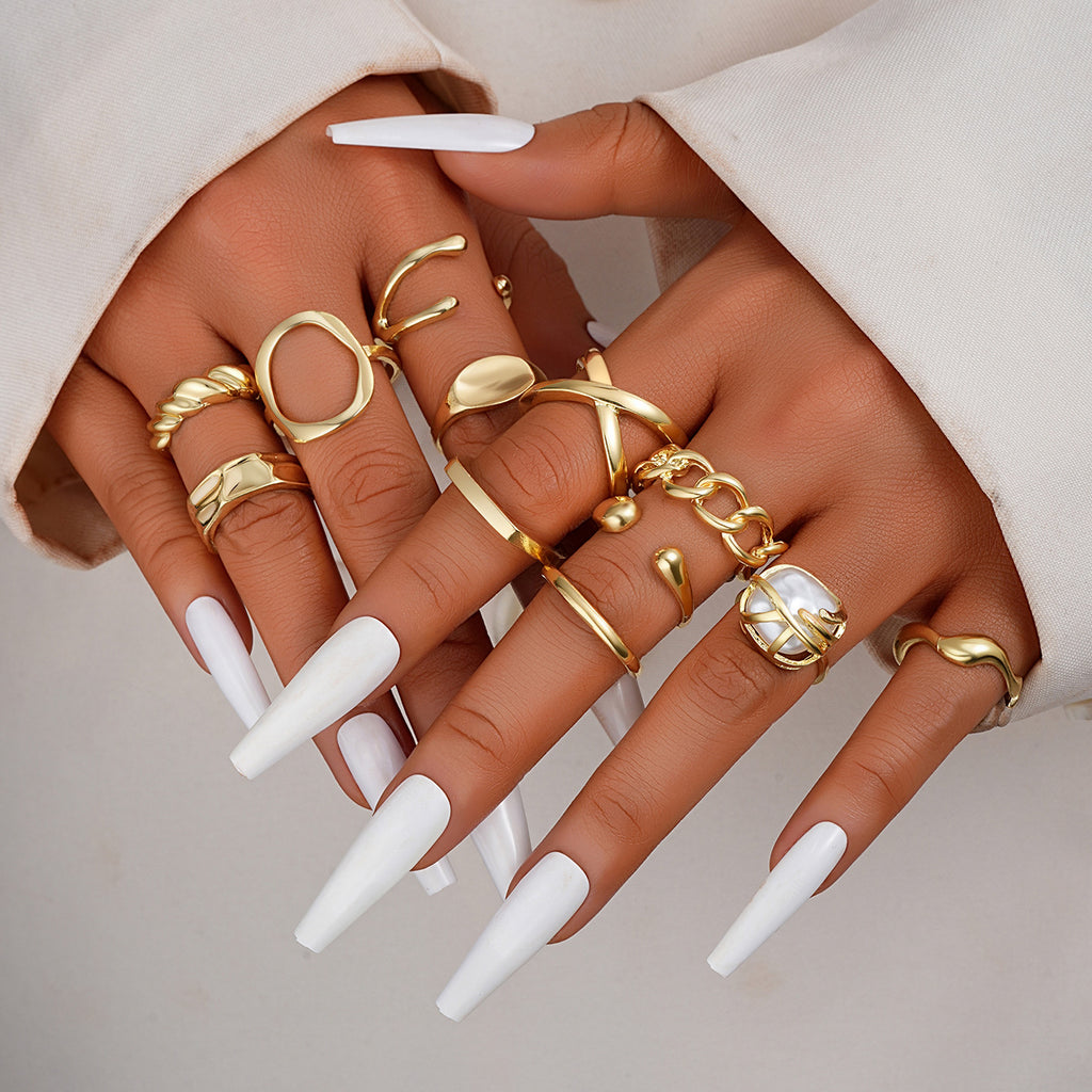 Tapping Pattern Opening Wide Ring Suit