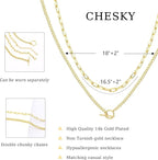 Double Layer Paperclip Chain Necklace - Geometric OT Clasp Layered Choker  Hip-Hop Style Stackable Gold Necklace For Women  Minimalist Dainty Layered Chains