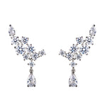Zircon White Gold Wings Water Drop Earrings