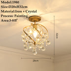 American Small Chandelier Balcony Aisle Corridor Single Head Crystal