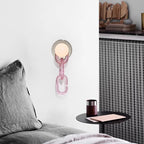 Simple Glass Ball Bedroom Bedside Lamp Creative Chain Wall Lamp