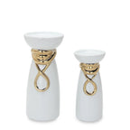 Modern Light Luxury Electroplating Candle Holder Ceramic Crafts Ornaments