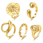 Fashion Personality Geometric Gold Ring Set