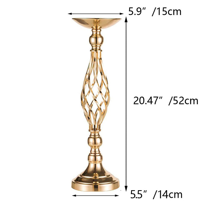 Table Candlestick Gold Iron Vase