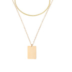 Gold Circular Double Layered Pendant Necklace