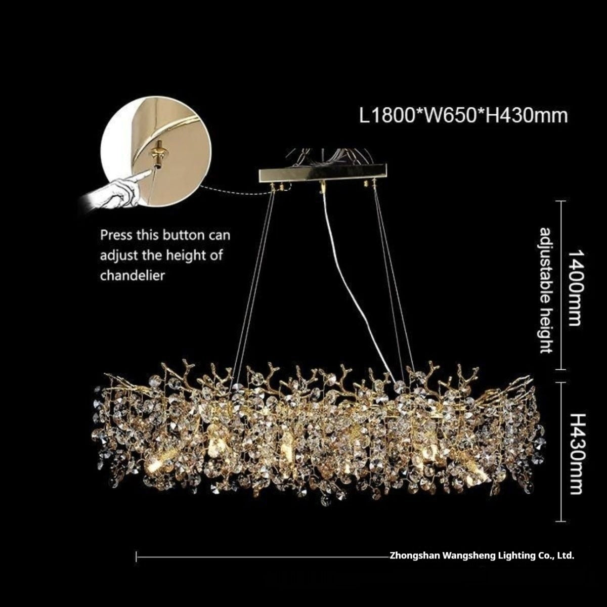 Luxury Crystal Simplicity French Atmosphere Restaurant Branch Chandelier