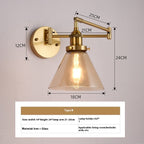 Bedroom Chinese Telescopic Long Brush Holder Wall Lamp