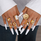 Tapping Pattern Opening Wide Ring Suit