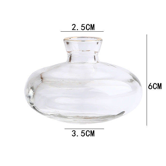 Gold-painted Transparent Colored Glass Vase