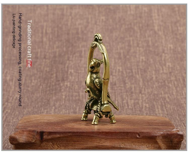Bird Cage Parrot Pendant Starling Hand Pieces Solid Bronze Statue