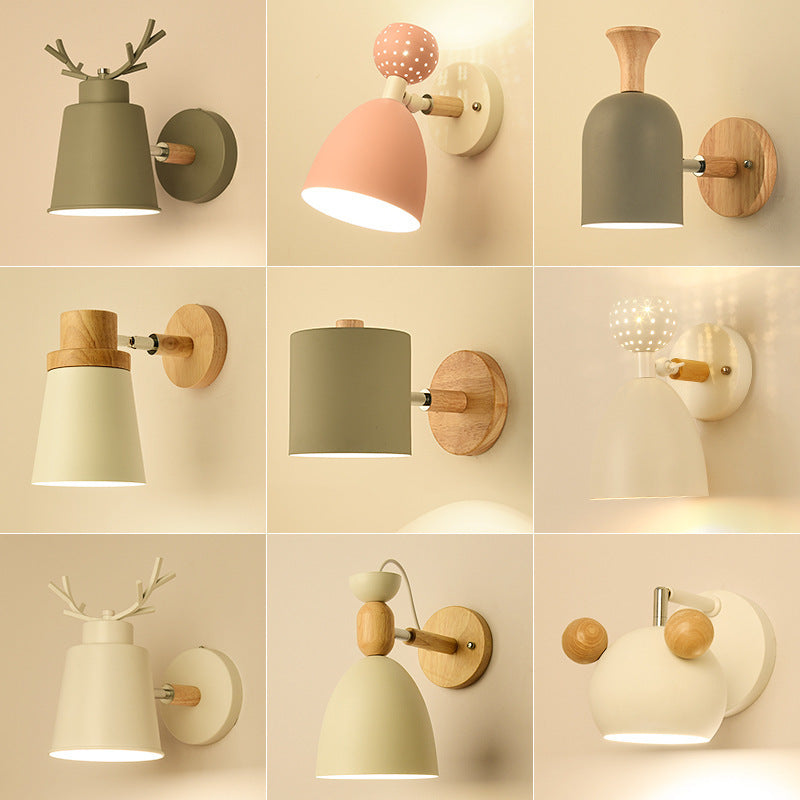 Nordic Log Color Macaron Decorative Wall Lamp