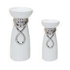 Modern Light Luxury Electroplating Candle Holder Ceramic Crafts Ornaments