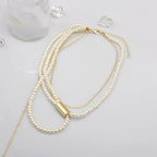 French Vintage Pearl Multi Layered Layered Necklace