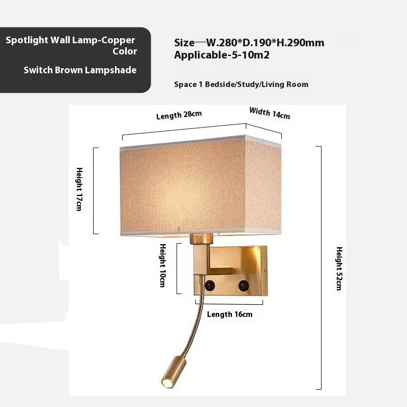 Hotel Study Chinese Creative Fabric Wall Lamp