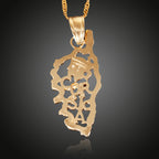 Map Pendant 18K Electroplated Gold Necklace